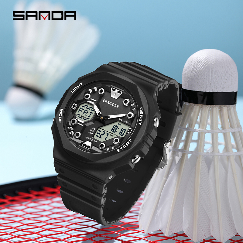 Sanda Large Dial Multifunctional Trendy Urban Outdoor Waterproof Sports Men's Watch SD6200-5.