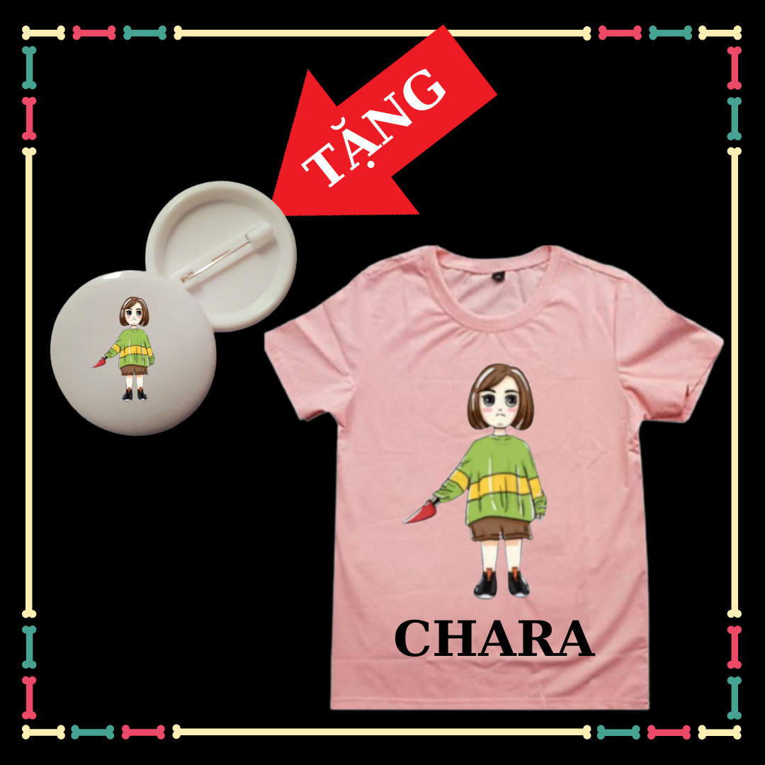 Áo Chara xịn xò đủ màu sắc tay ngắn cho bé gái- Áo biệt đội Gangster Tặng HUY HIỆU Chara cho bé