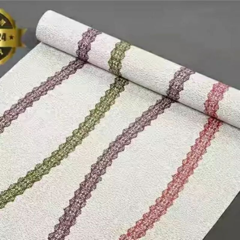 Wallpaper Dinding Kamar Tidur Putih Gelombang Pelangi Walpaper Dinding