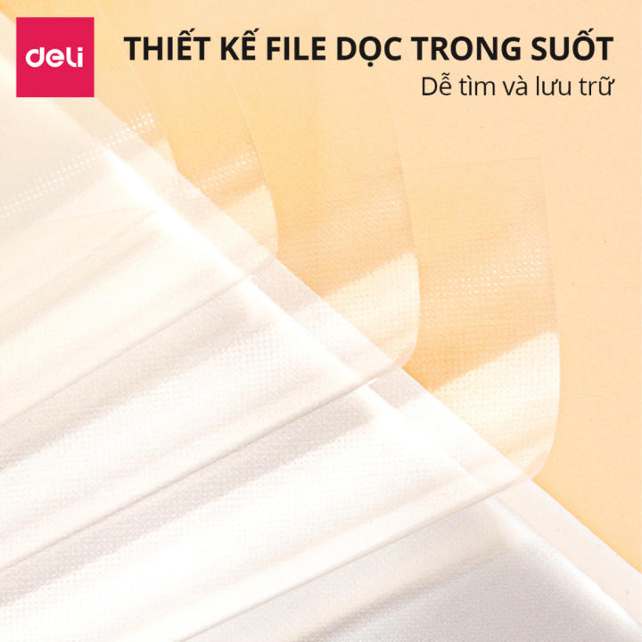 File Tài Liệu File Lá Học Sinh Deli Đa Năng A4 Kẹp Lá Tệp Đựng Tài Liệu Đựng File Siêu Âm 40 60 Trang Màu Pastel - Hình ảnh 4