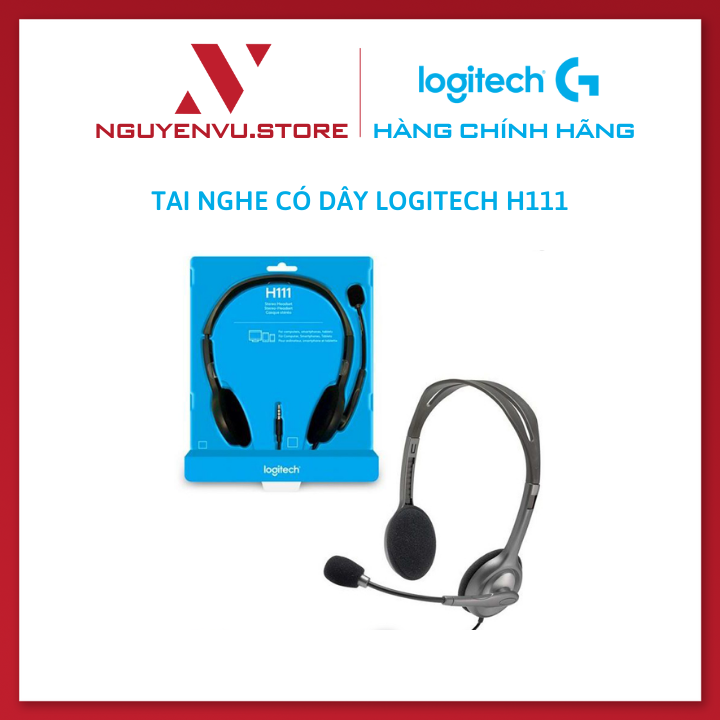 Tai Nghe Có Dây Logitech H111 - Hàng Chính Hãng