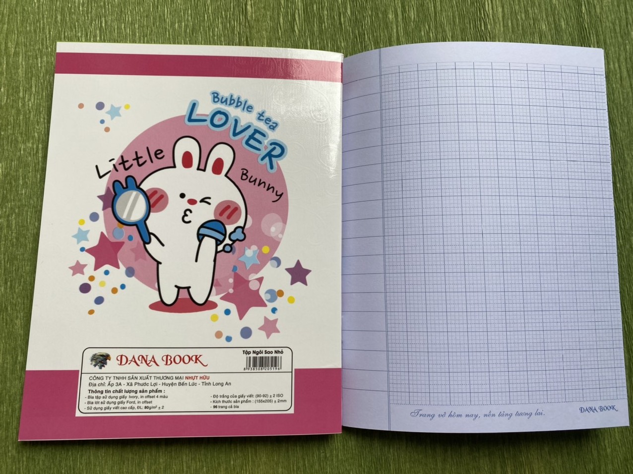 Lốc 10 Cuốn Tập danabook 4 ô ly - 5 ô ly  , 96 trang,Định lượng 80g/m2 loại giấy dày và đẹp