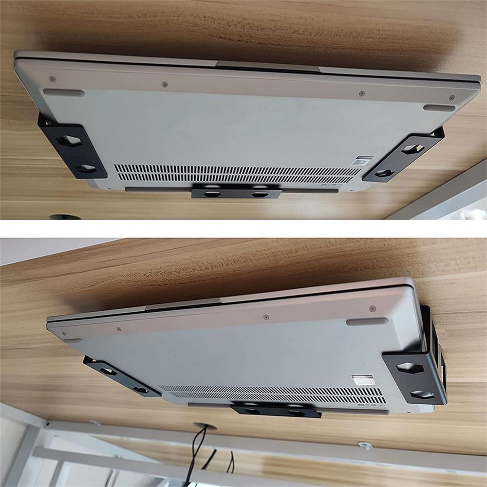 Under Table Laptop Holder Notebook Storage Bracket Stand Mount Desktop Organizer For Home Office Storage Accessory Holder