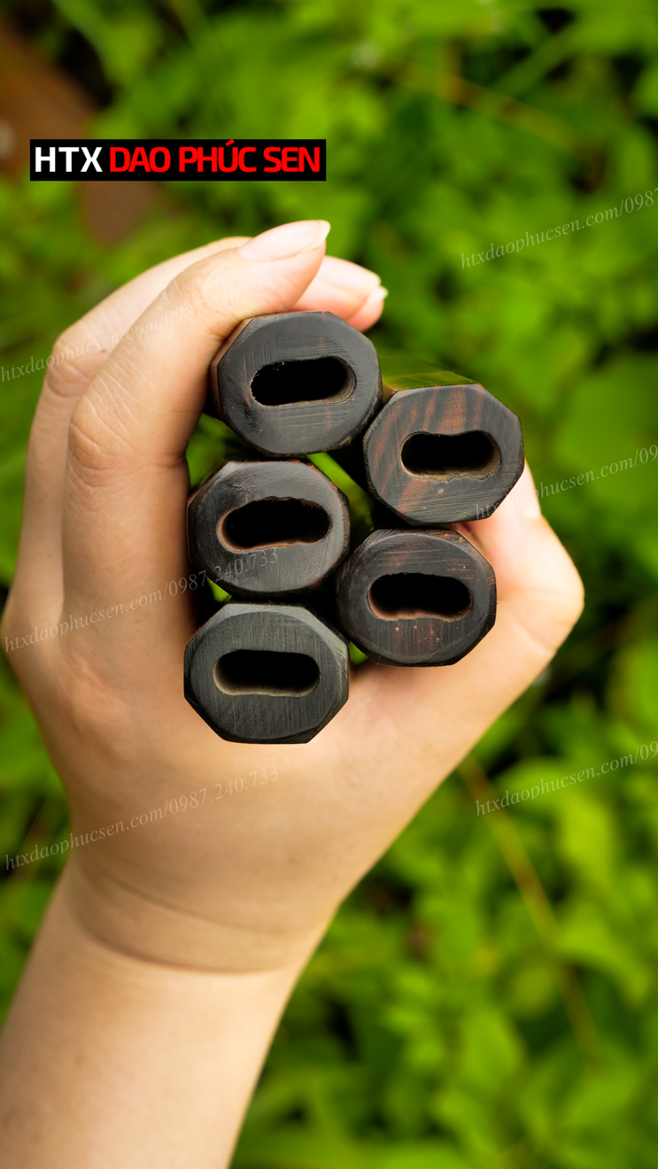 Cán dao Nhật bát giác gỗ mun - CN03