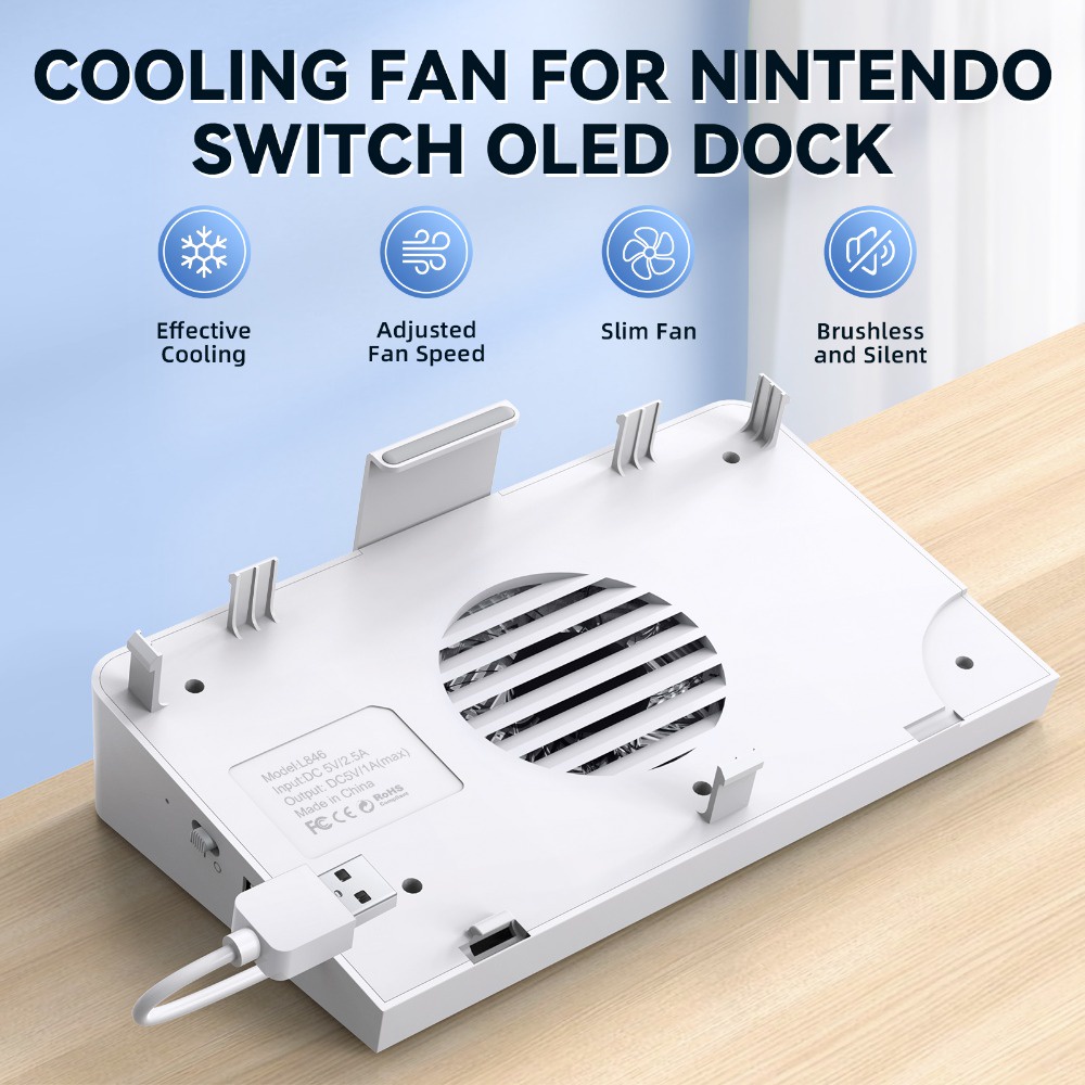 IINE Horizonal Base Cooling Fan for OLED Dock Compatible Nintendo Switch OLED
