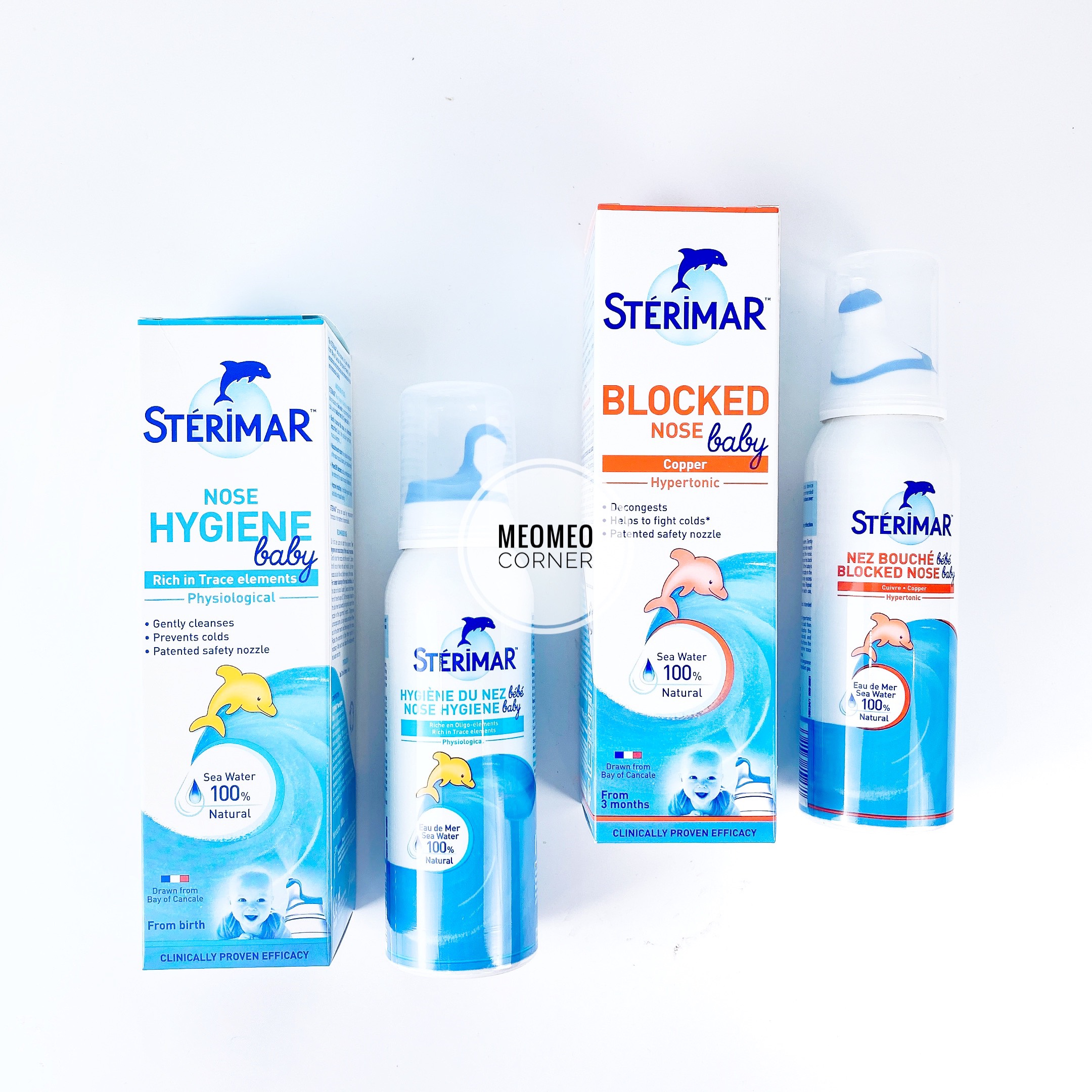 [Nội địa Pháp-100ml] Xịt muối biển cá heo Sterimar Pháp xanh và cam