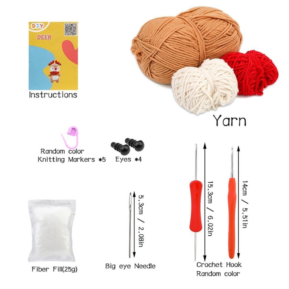 X CRAFT HOME with Step-by-Step Video Tutorials Beginners Crochet Kit Yarn Polyester Fiber Knitting Kits Learn to Crochet Kits Casual Crochet Animal Kit Adults Kids
