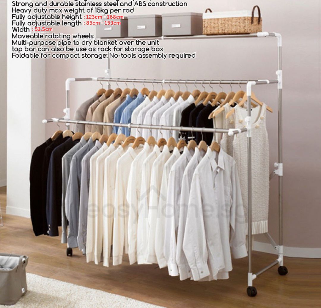 Clothes Dryer Korean Standing Pole Clothes Rack 4-Tier Standing