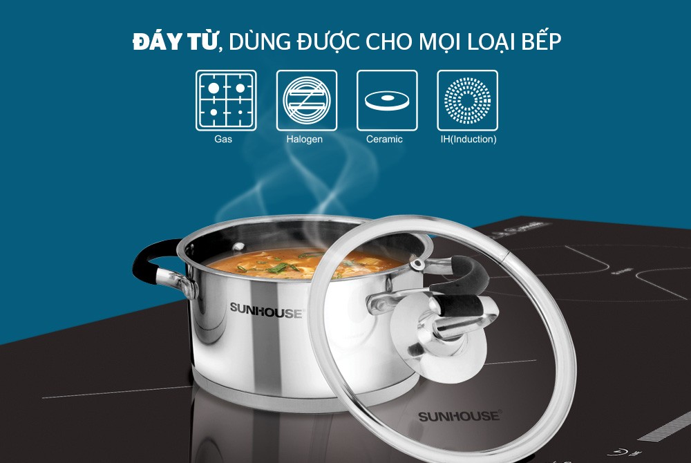 Bộ nồi inox 5 đáy SUNHOUSE SH891