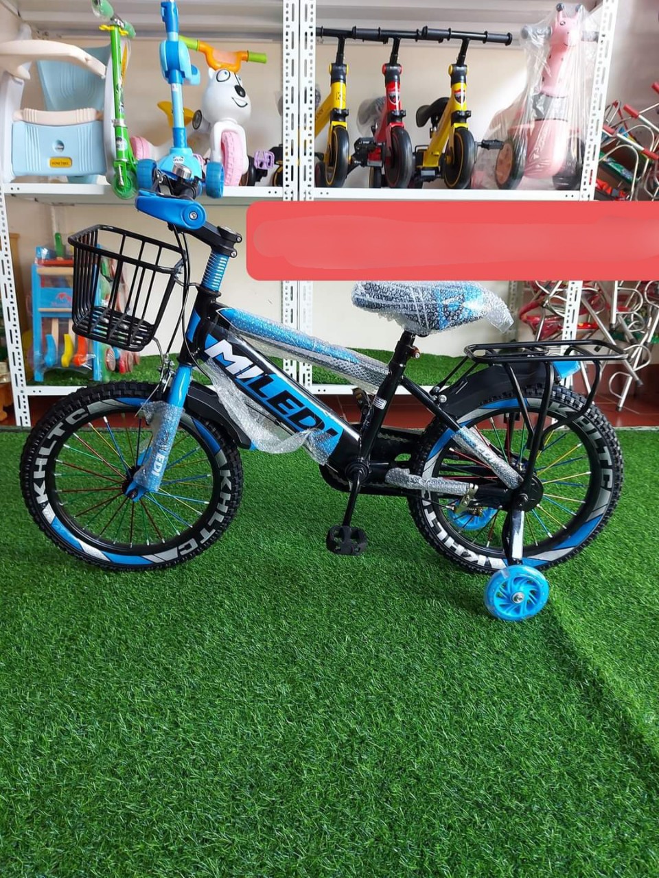 [giá sỉ] XE ĐẠP TRẺ EM  - XE ĐẠP THỂ THAO KÈM GIỎ + GACBAGA CHO BÉ TRAI 3-10 TUỔI