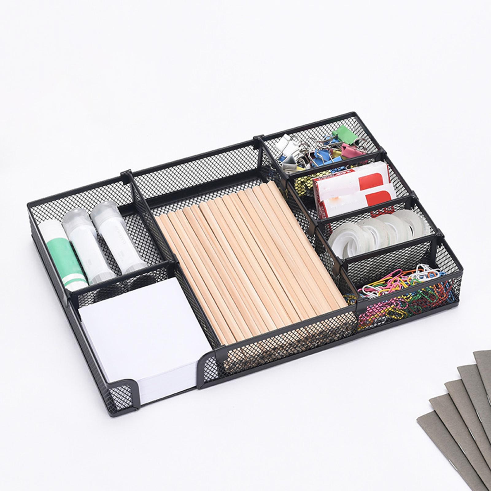 chiwanji Mesh Desk Organizer Large Desktop Storage Baskets for Drawer Office Tabletop
