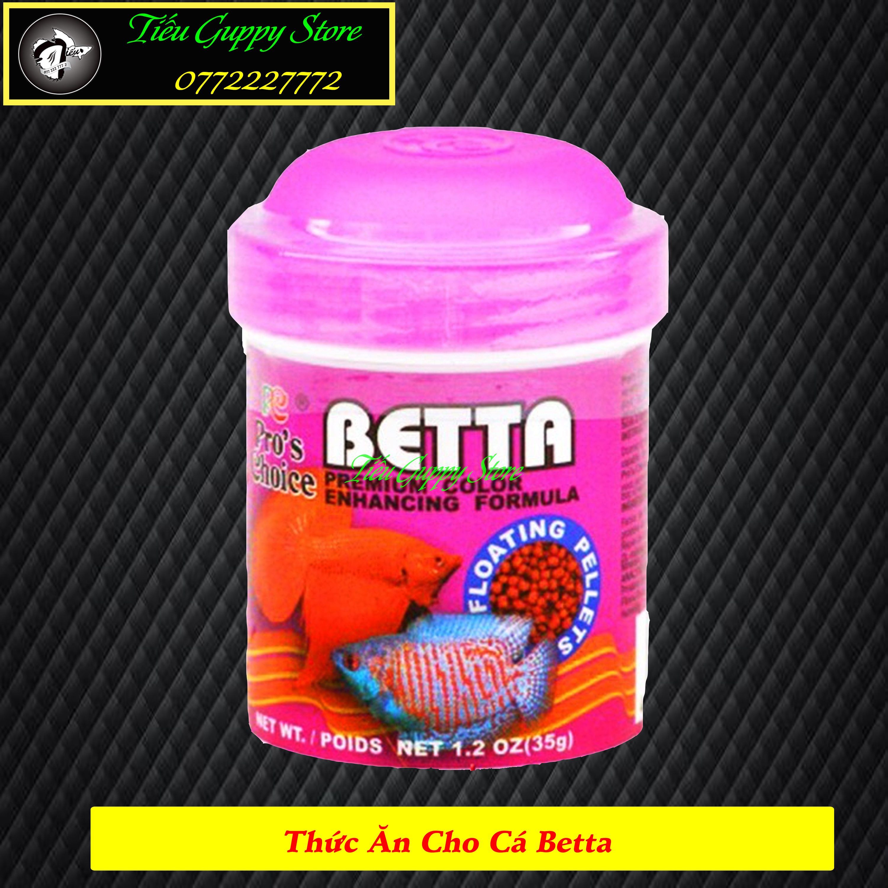 Betta pro's choice - thức ăn chuyên dụng cho cá betta - lọ màu tím 35gram