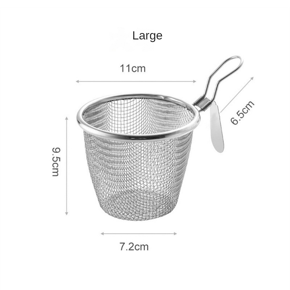 costel Stainless Steel Hook With Mesh Leakage Hot Pot Mesh Filter, Hot Pot Fried Noodles Mesh Filter Kitchen Cooking Camping Mesh Screen