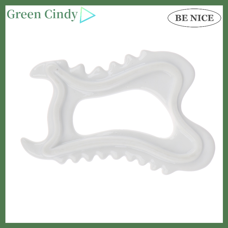 [Green Cindy] Gua Sha Ceramic Rectangle Shape Facial Body Massage Board Tool Portable