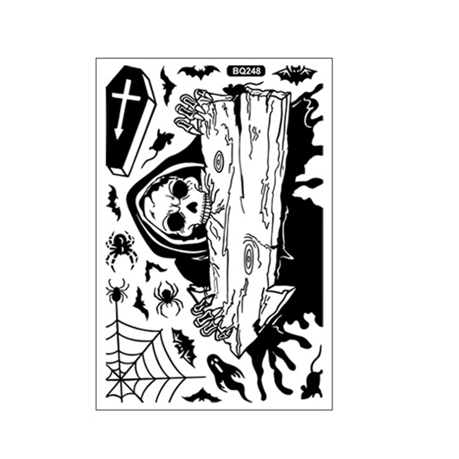 EMH® Versatile Sticker Party Decoration Sticker Spooky Halloween Ghost Window Sticker Reusable Party Decoration