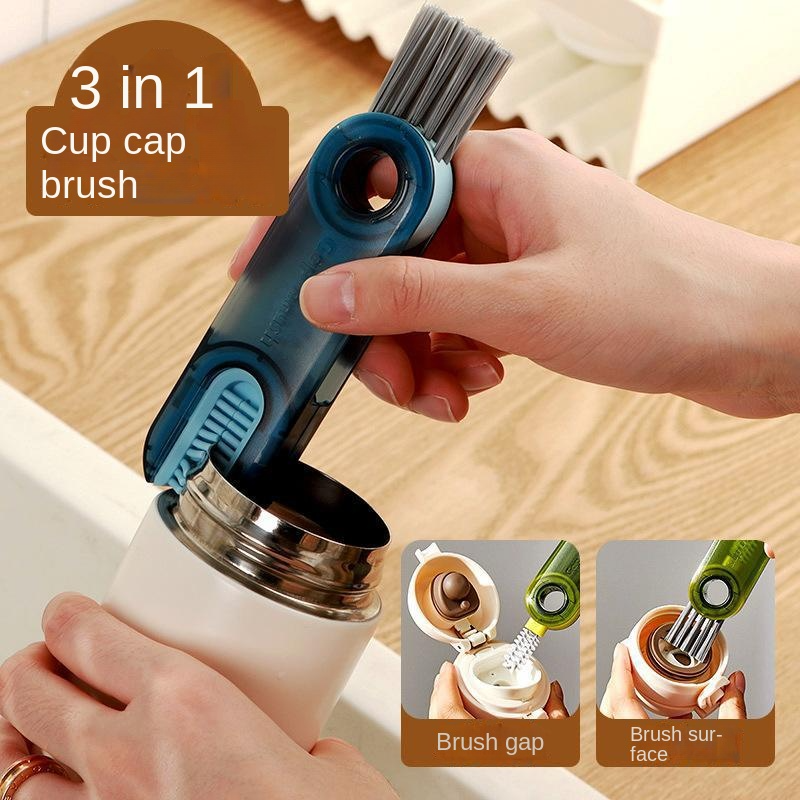 3pcs 3 In 1 Bottle Cap Detail Brush - Multipurpose Bottle Gap Cleaner Brush,  Cup Cover Groove Gap Cleaning Brush