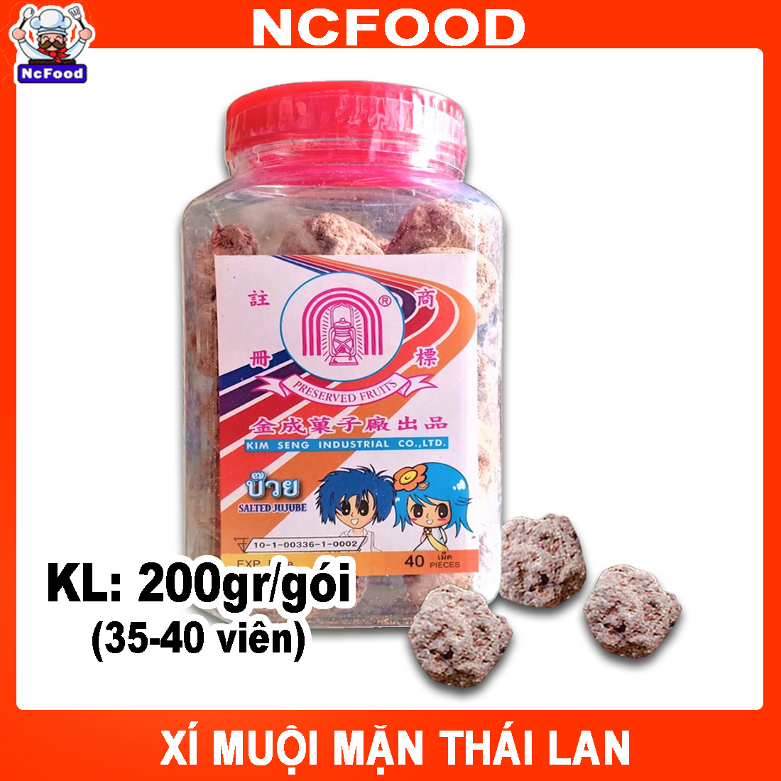 Gói 500gr Xí Muội Mặn Thái Lan