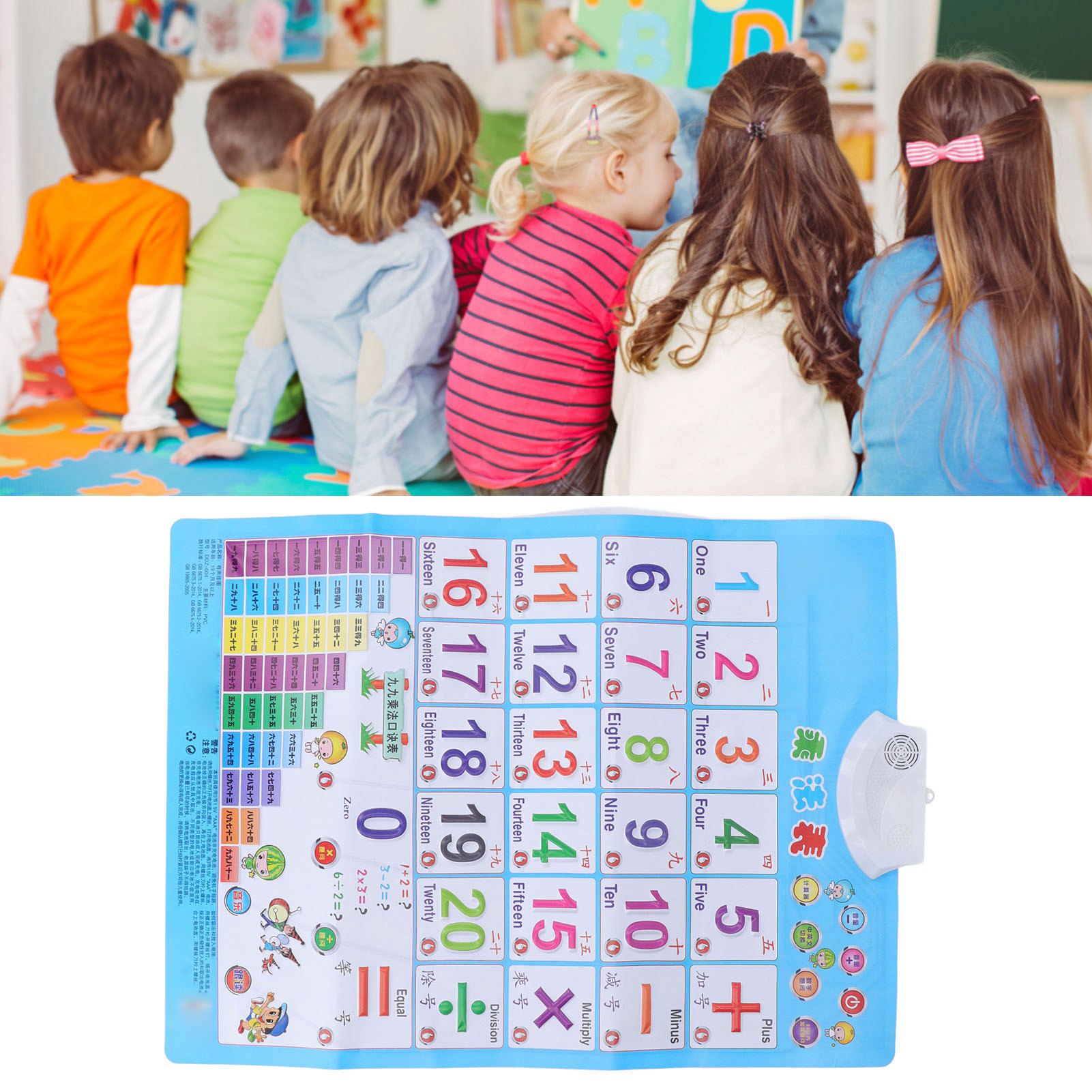 [Zeberdany] Electronic Alphabet Wall Chart Double Sided Sound
