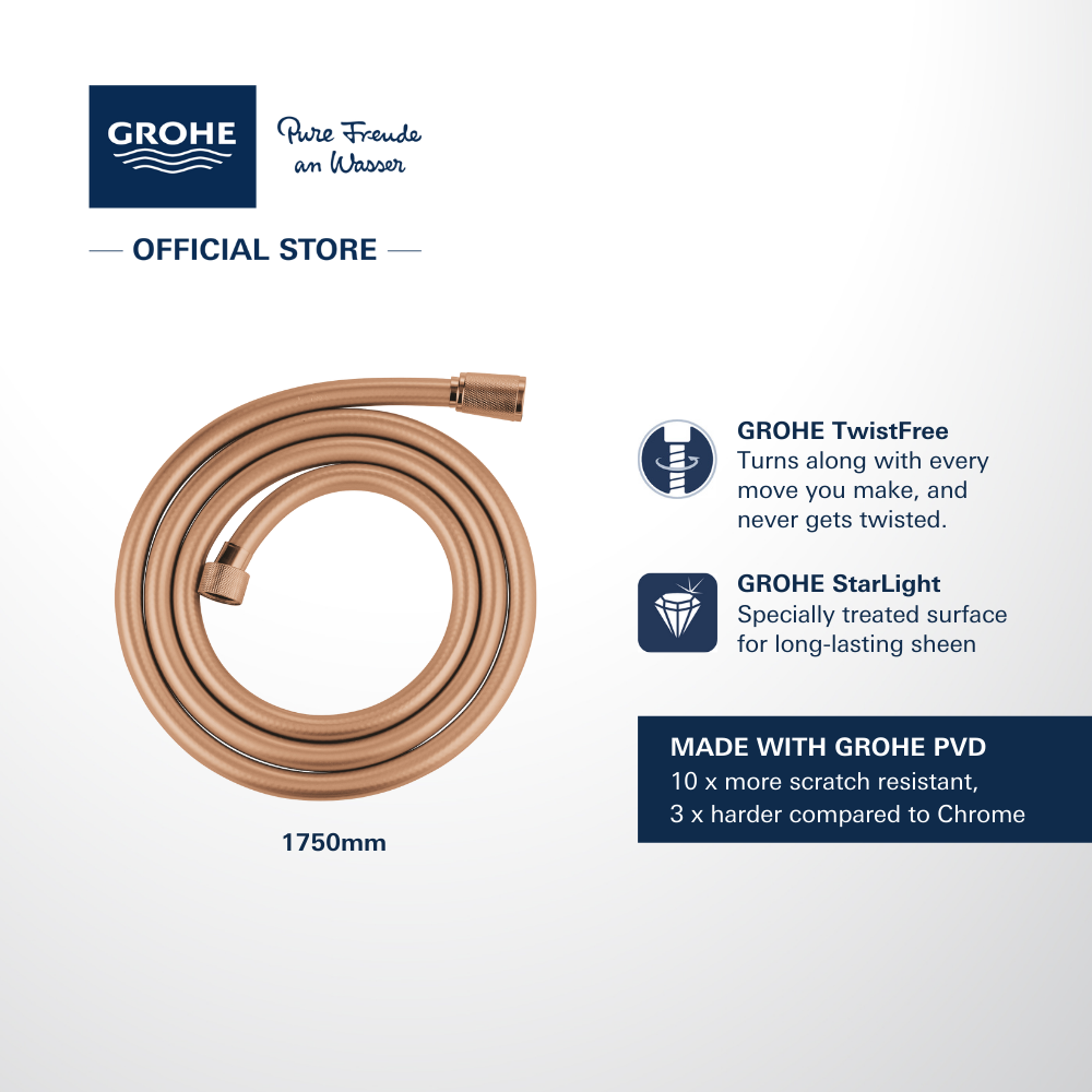 GROHE SilverFlex Shower Hose Twistfree in SPA Colours (1750 mm