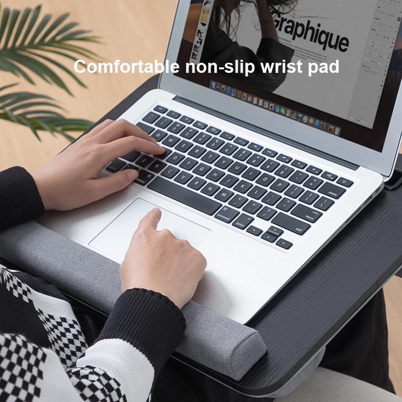 (ready stock)D12 Lap Computer Desk Laptop Bed Desk Portable Car Desk(Gray)