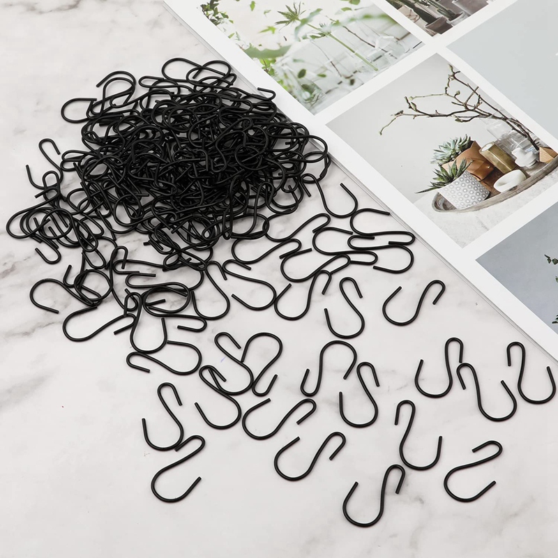 120Pcs 1-Inch Mini S-Shaped Hook, S-Shaped Hook, Small S-Shaped Hook, Metal Mini Decorative Hook, for Crafts(Black)