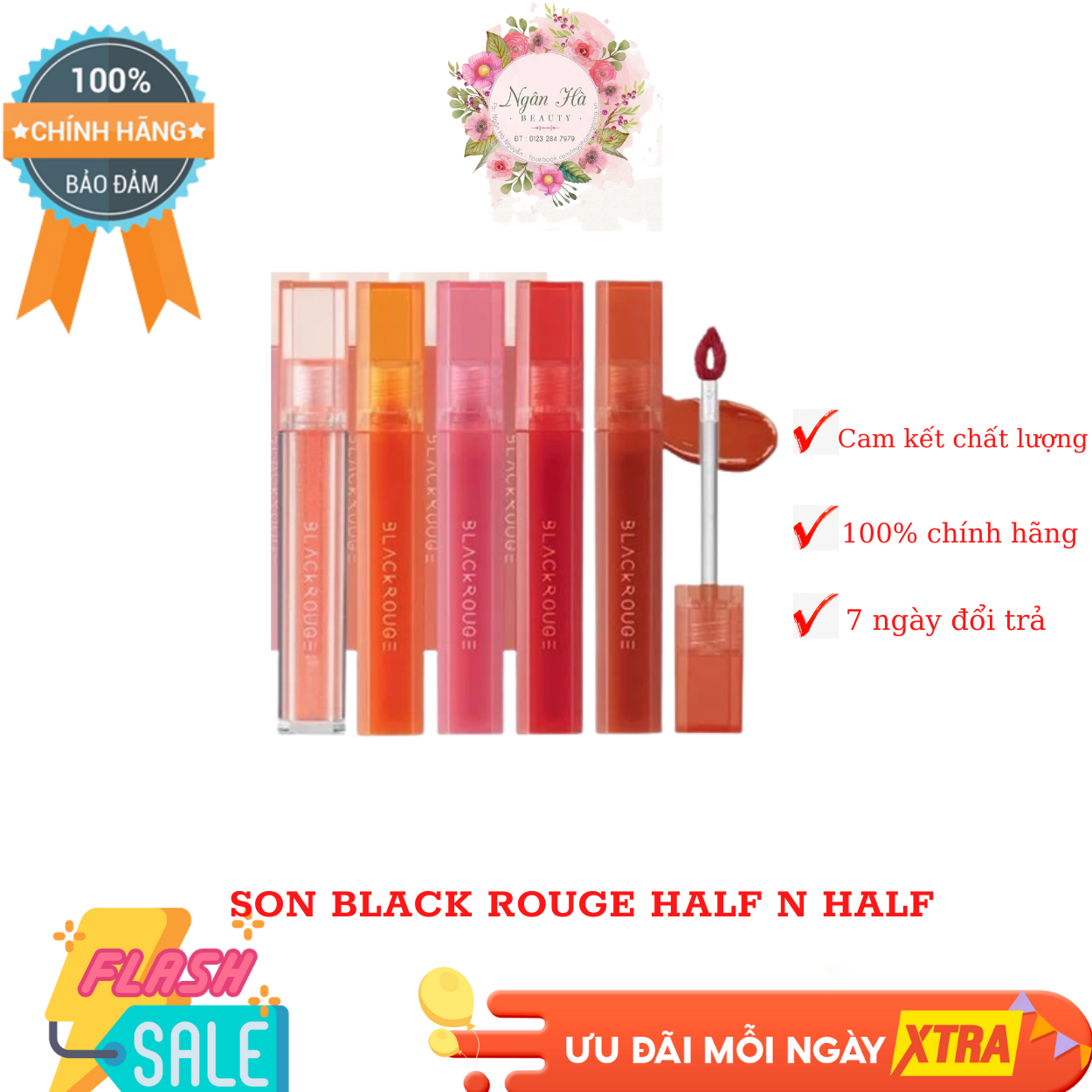 Son Tint Bóng Black Rouge Half N Half Water Glow (3.5g)