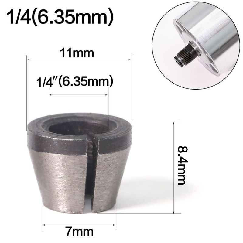 6mm 6.35mm 8mm Collet Chuck Adapter Engraving Trimming Machine Electric Router