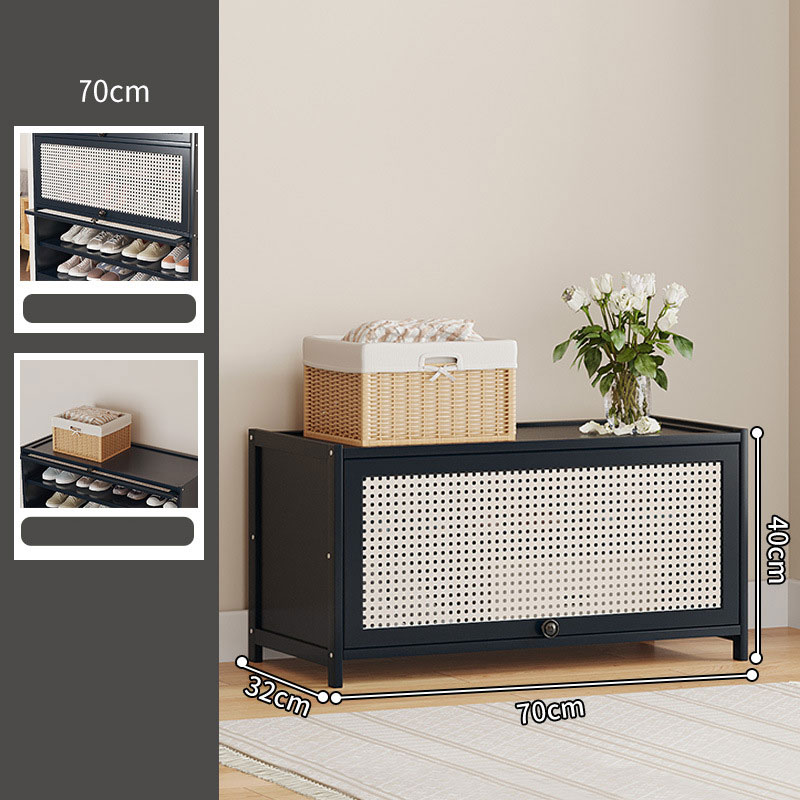 Rattan shoe cabinet with door to the door, modern and simple household integration, wall entrance cabinet, multi-layer dustproof shoe rack storage