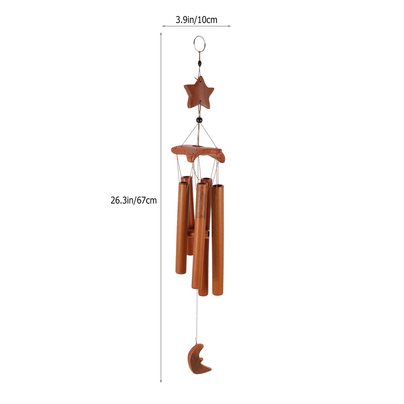 1Pc Bamboo Wind Chimes Creative Star Wind Bell Garden Hanging Decoration