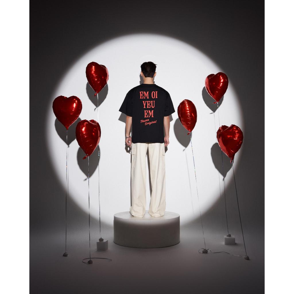 Áo thun Cotton cao cấp - THUNN ORIGINAL Love Text Tee-BLACK
