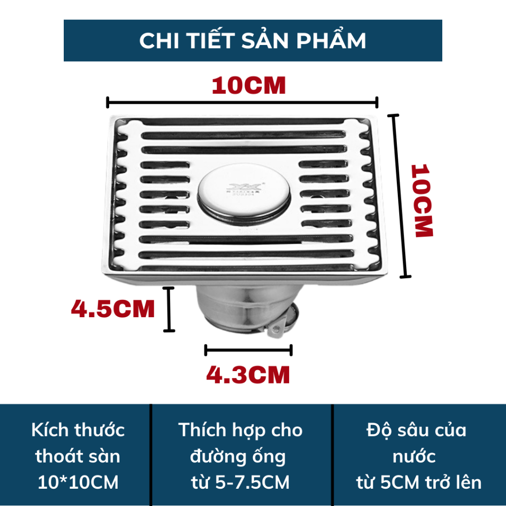 Bộ Chặn Cống Thoát Sàn Nhà Tắm BC009 BEBEHOUSE