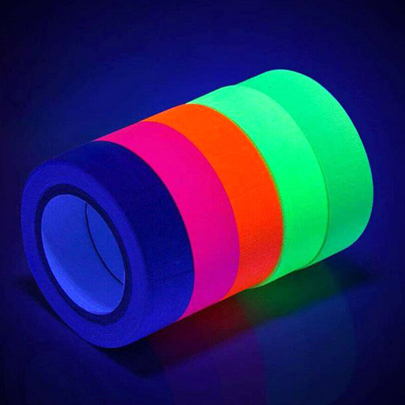 UV Reactive Tape Blacklight Fluorescent Tape Glow in The Dark Neon Gaffer DFGGT. 