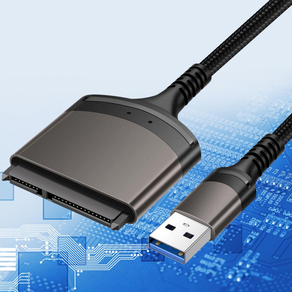 USB 3.0/Type C To SATA Adapter Computer Connector Aluminum Shell External Converter Support Windows/MacOS/Chrome OS/Linux 1 Gbps for 2.5 Inch SSD HDD