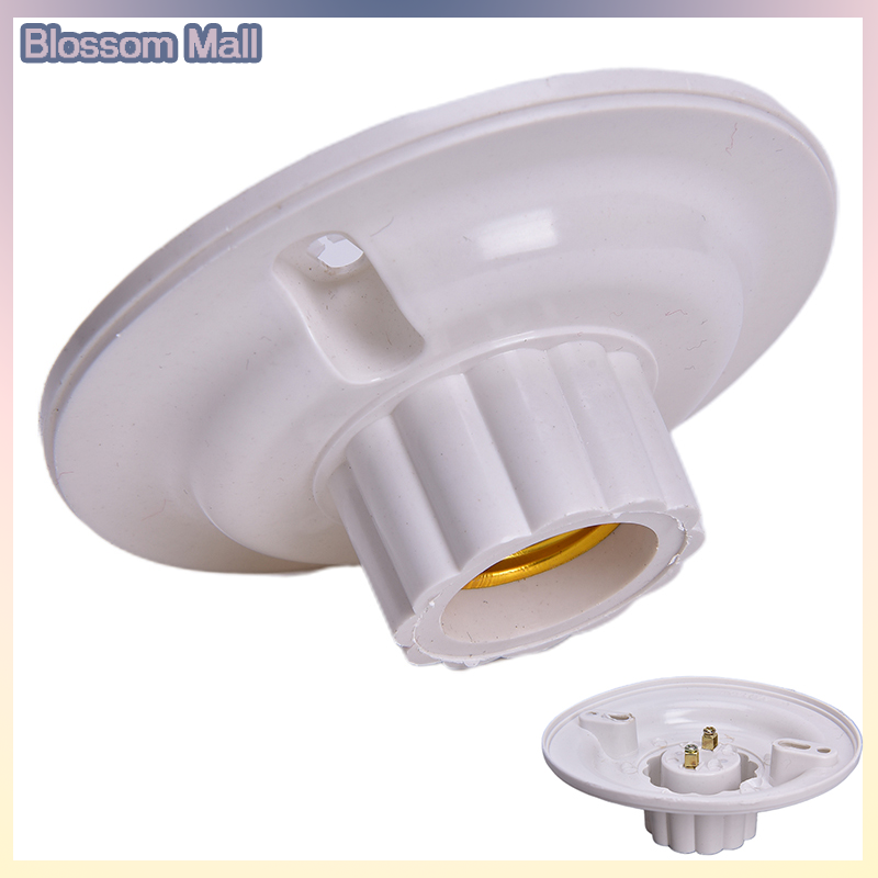 [Blossom] E27 LED Light Bulb Holder Round Socket E27 Base Hanging Lamp Socket Screw Base