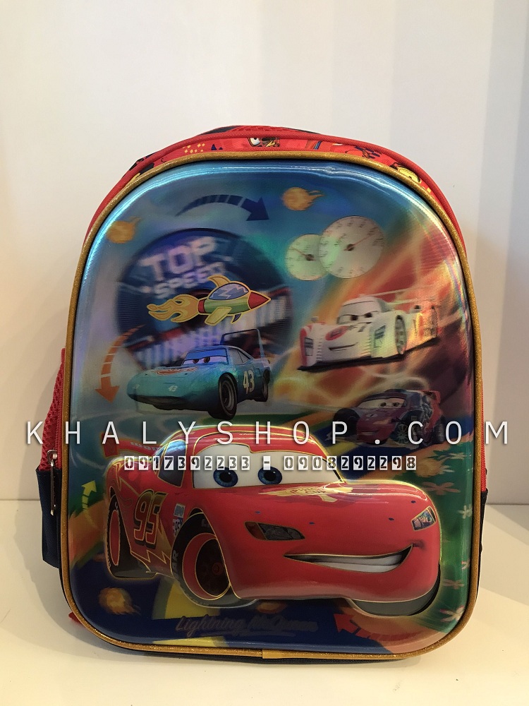 Balo, cặp táp 13'' 6D 2 ngăn hình xe đua Car95 McQueen màu đỏ cho học sinh bé trai (28x16x35.5cm) - 521314CAR226