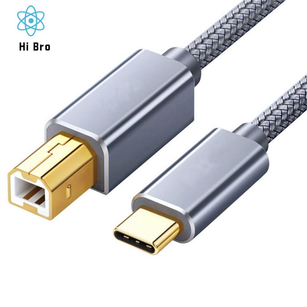 JUNRU3703 Controlle Cable 0.5m/1m/1.5m/2m/3m Data Transfer Data Cables Printer Cable 480Mbps USB B Type C Braided Cable USB C to USB B Cable 480Mbps Printer Cable Type-C Male