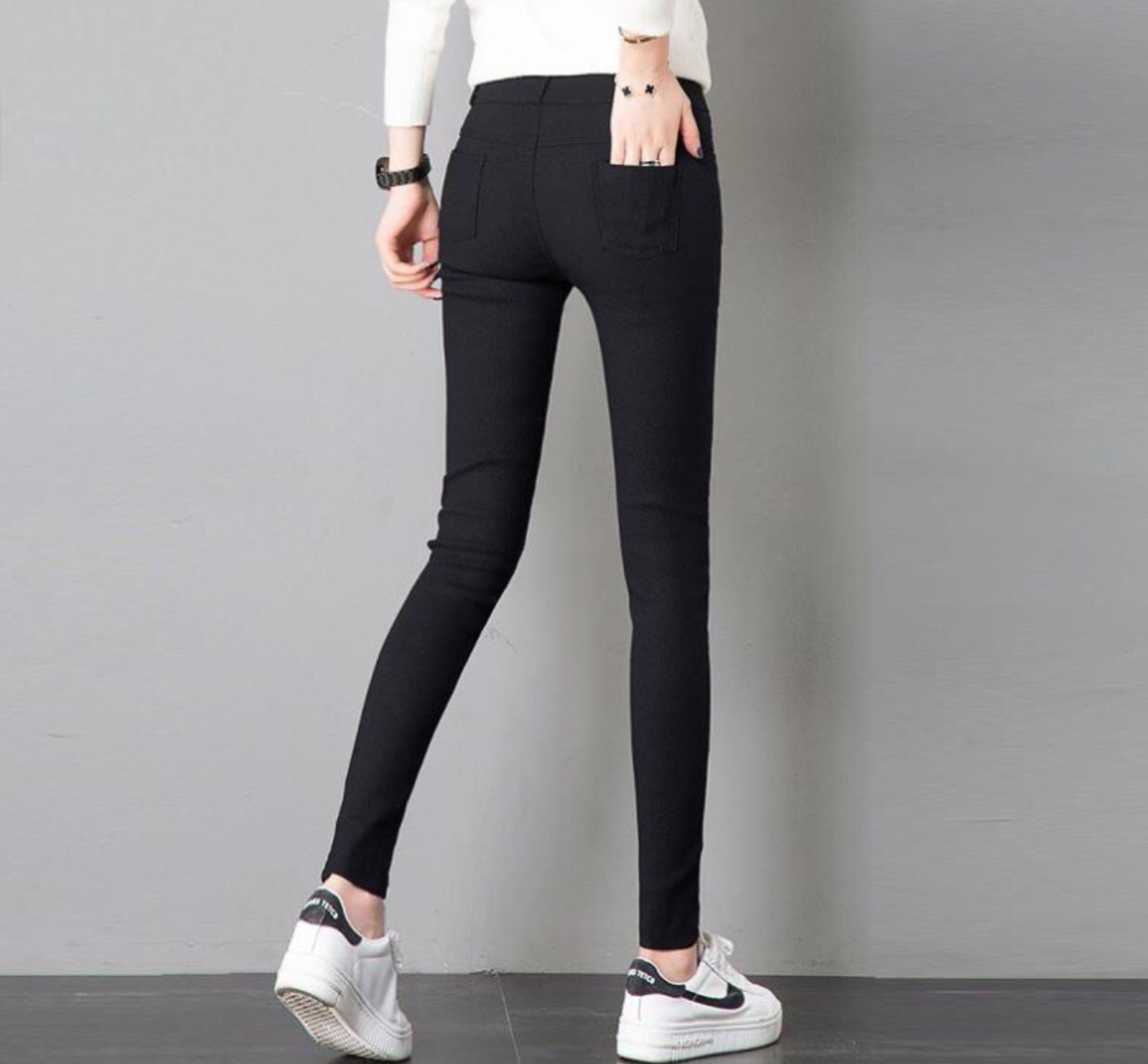 Quần Kaki thun nữ cao cấp co giãn mạnh dáng ôm