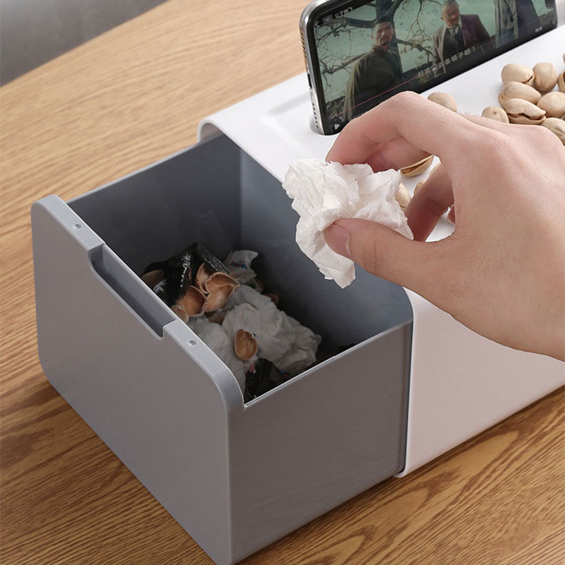Desktop tissue box, multifunctional creative storage box, home living room coffee table, paper drawer, Plastic,simple,mini desktop small trash can