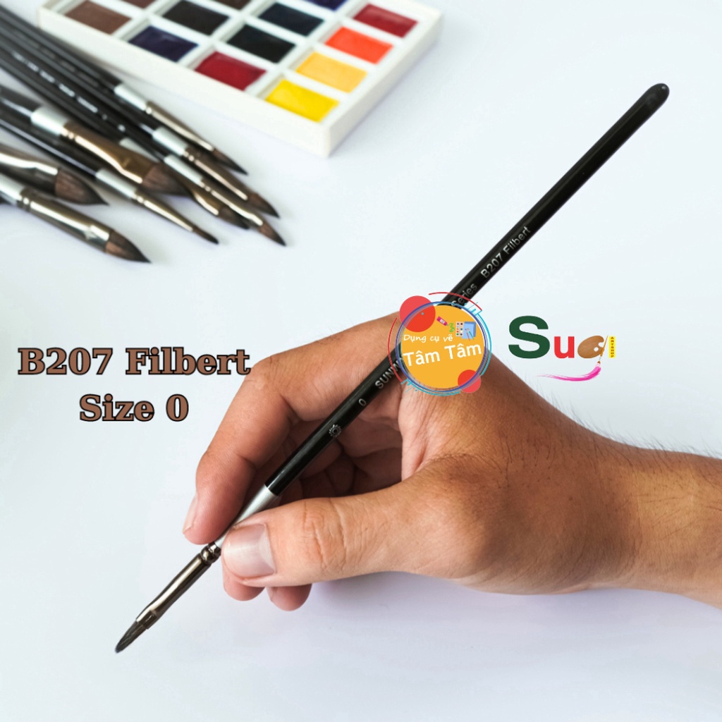 Cọ vẽ lông thú sunway đầu oval b207 filbert brush