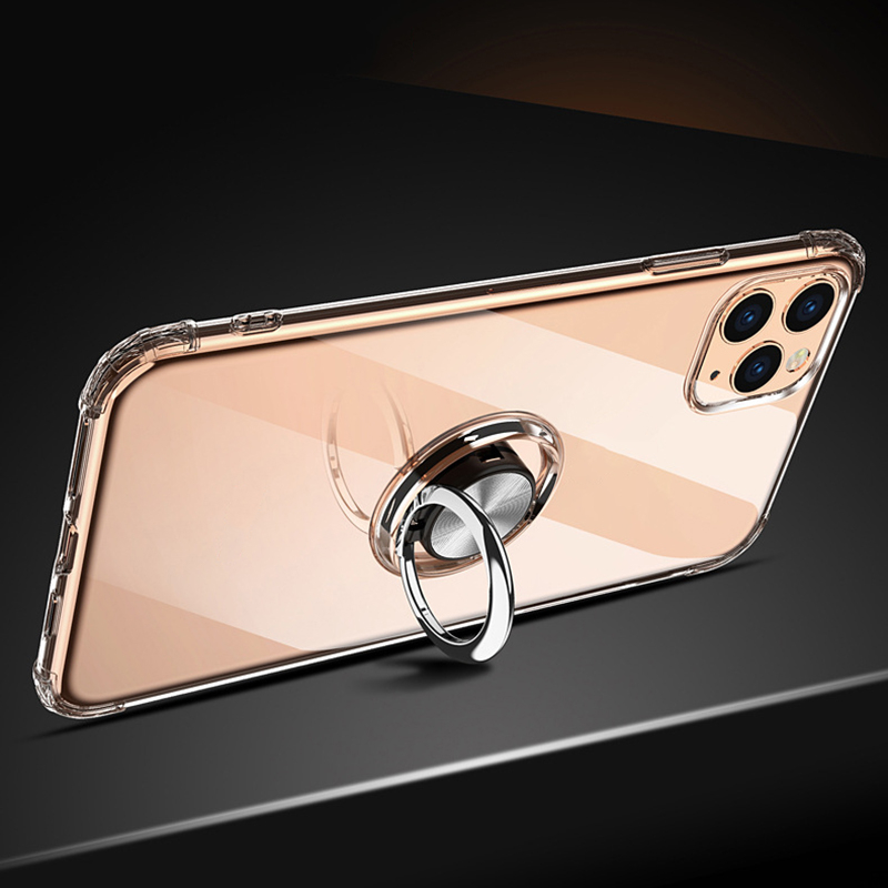 For Xiaomi Poco M6 Case Soft Clear Transparent Protector Shockproof Car Adsorb Holder Ring For Xiaomi Poco M6 4G Back Cover Phone Cases.