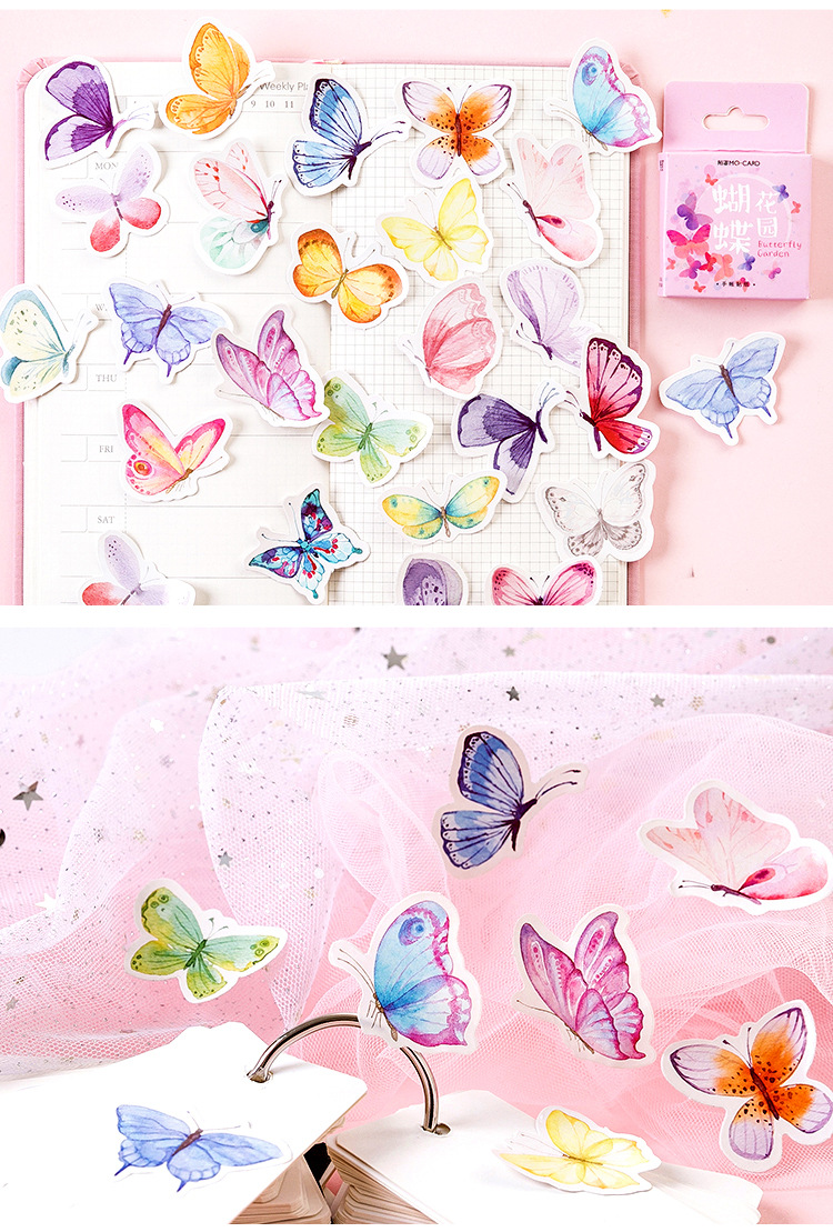 Hộp 46 stickers hình bươm bướm