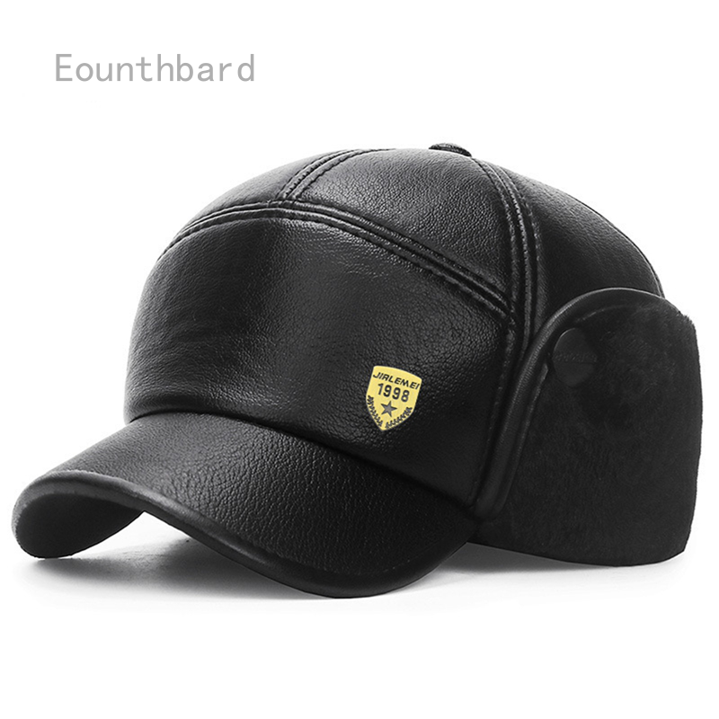 Winter Warm Cap Baseball Cap Men Snapback Dad Hats Earflaps Plush Baseball Hat Winter Warm Ears Protected Cap