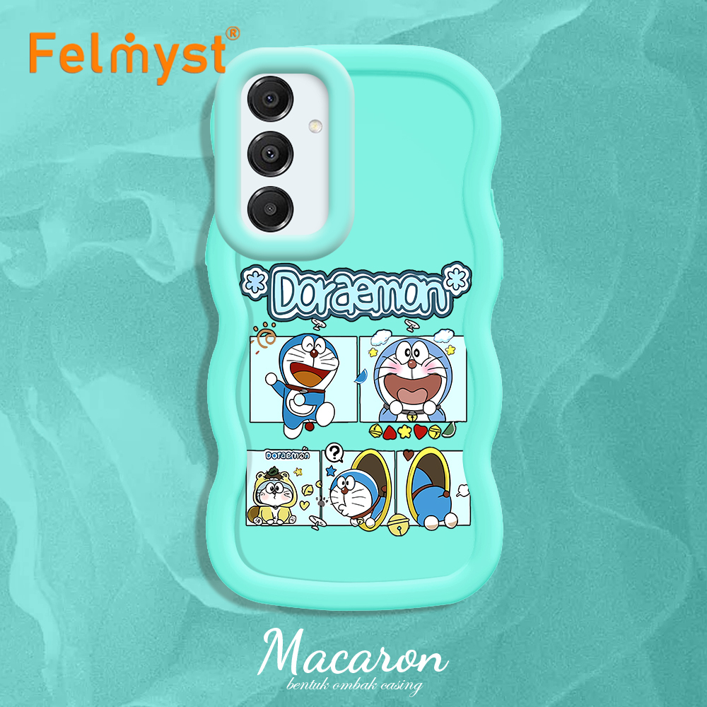 FELMYST%20for%20Samsung%20A16%20Back%20Cover%20Big%20Wave%20Edge%20Soft%20Silicone%20Cartoon%20Doraemon%20Pattern%20Macaron%20Phone%20Case%20-%20Image%202