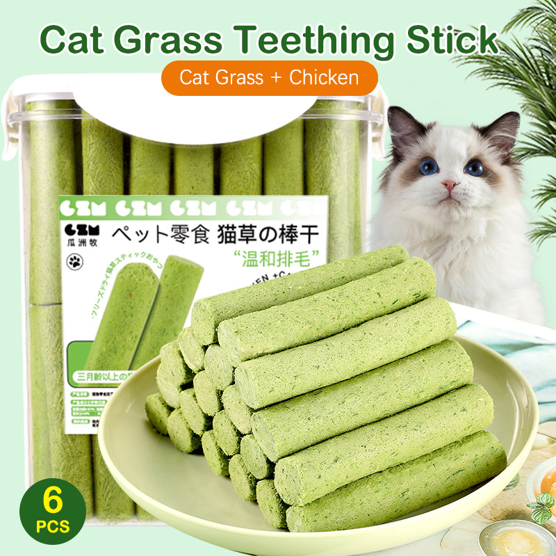 UNIKI 6 chiếc gậy mài răng cỏ cho mèo đồ ăn nhẹ cho thú cưng đồ ăn nhẹ