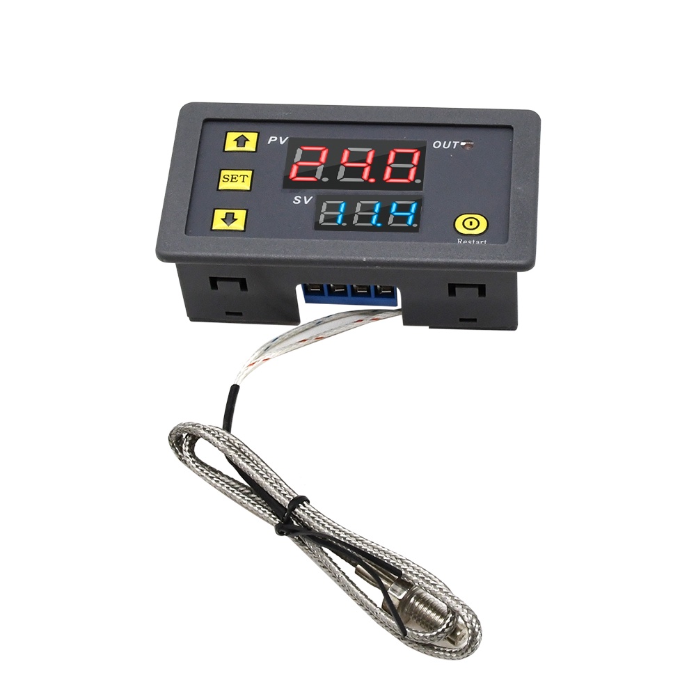 【Sleek】 W3230 AC110-220V/DC5V/DC12V/DC24V K-type thermocouple digital temperature controller -60 ° C~500 ° C red&blue display.