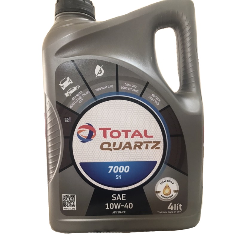 Nhớt xe ô tô total quartz 7000 sn 10w40 4l