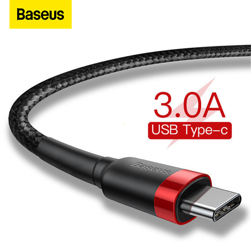 Baseus Cáp USB Type C Dây Sạc Dữ Liệu Cho Samsung Poco Cáp Sạc Nhanh 3.0 Sạc Nhanh USB C Cho Huawei Xiaomi USB-C Dây Sạc