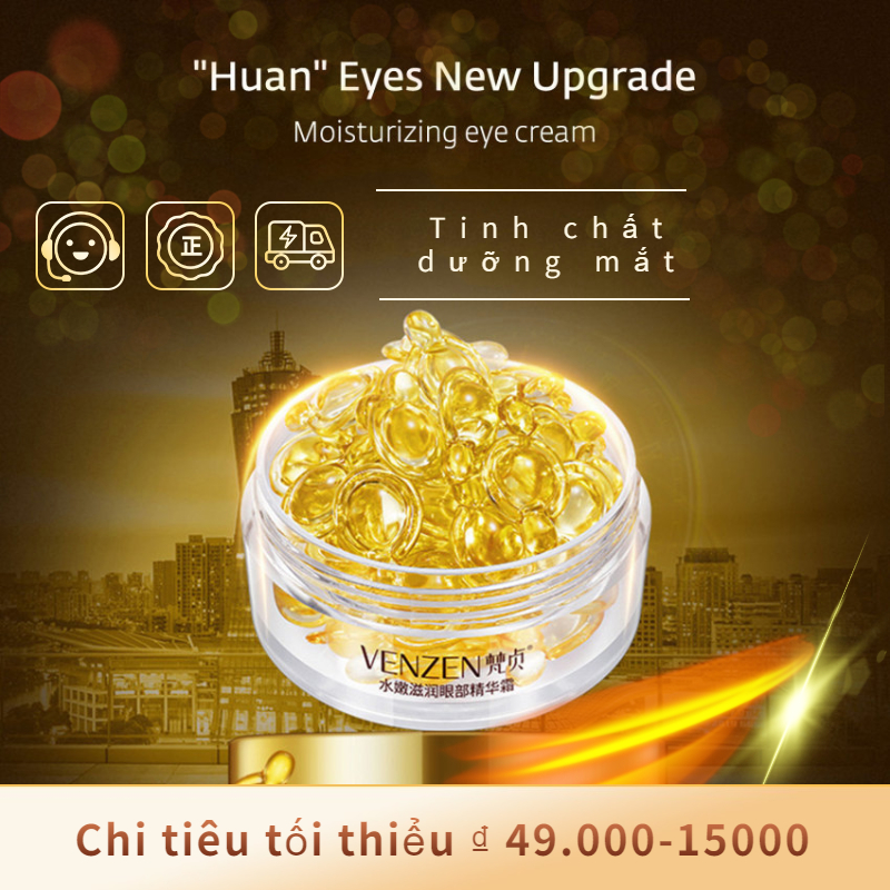 VENZEN 30grains/Box Vitamin E Placenta Essence Capsule Moisturizing Eye Serum Eye Cream Anti Puffiness Anti Wrinkle Anti-Aging Remove Dark Circle Eye Care