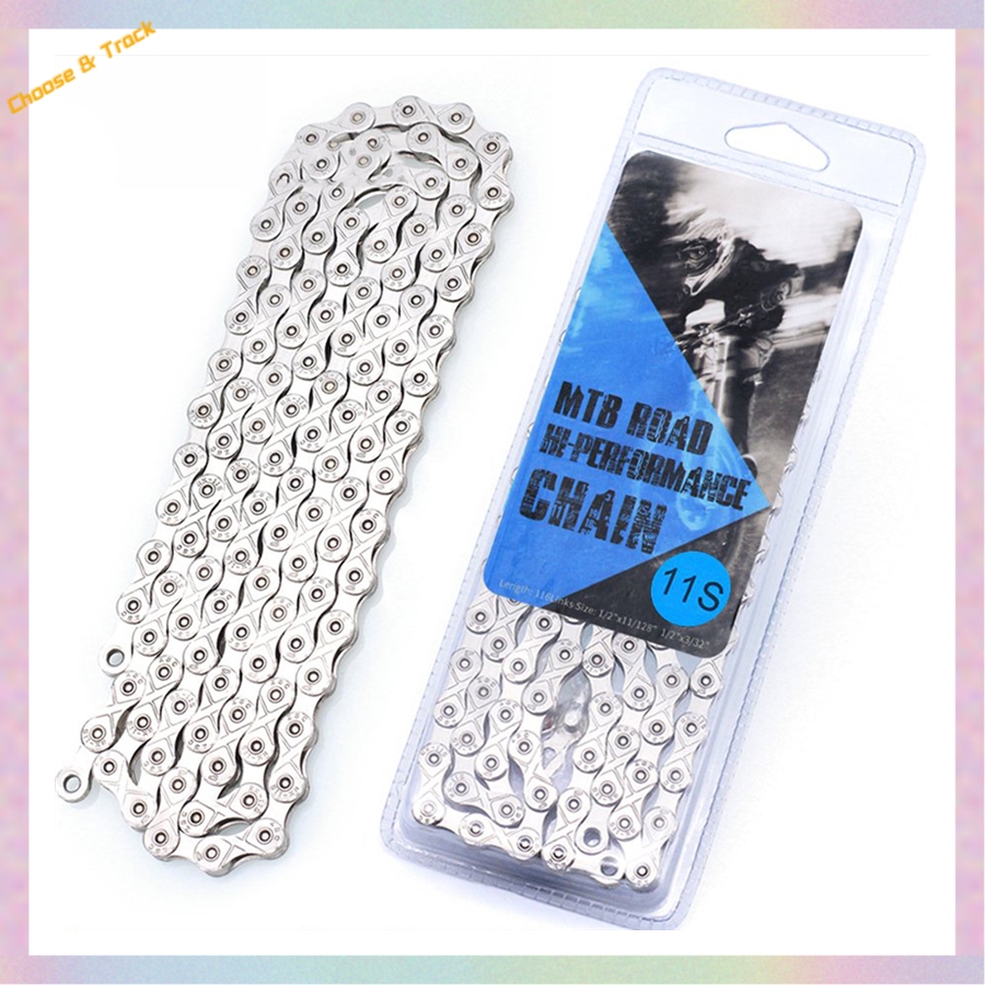 【Shop with Confidence】 HOT 2023 Style Stainless Steel 6/ 7/ 8 /9 /10 /11/12 Speed Mountain Bike Chain Mountain Bike Fully Electroplated Silver Chain