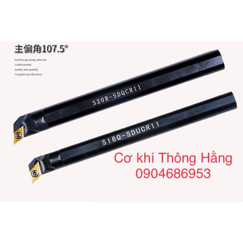 Cán dao tiện móc lỗ phải sducr11-sdqcr11, phi 16-40mm, lắp chip dcmt304